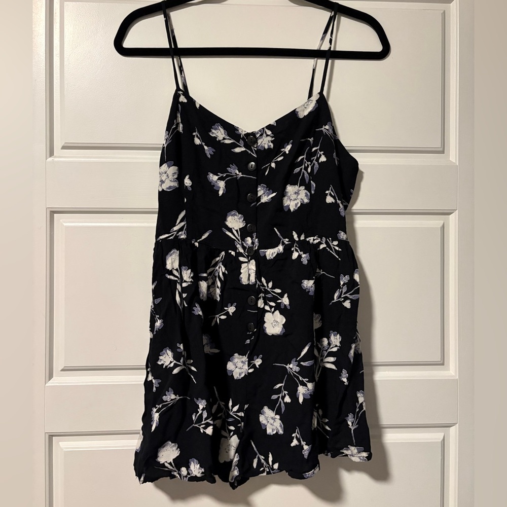 Urban Outfitters Black Floral Romper